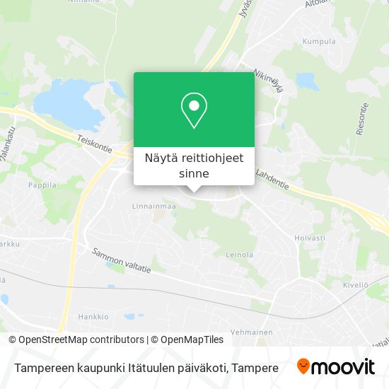 Tampereen kaupunki Itätuulen päiväkoti kartta