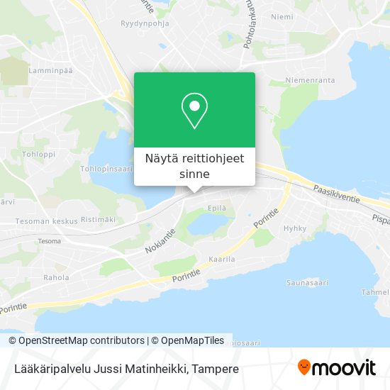 Lääkäripalvelu Jussi Matinheikki kartta