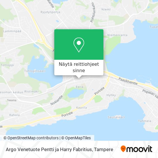 Argo Venetuote Pentti ja Harry Fabritius kartta