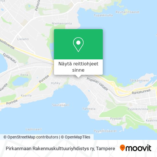 Pirkanmaan Rakennuskulttuuriyhdistys ry kartta