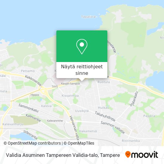 Validia Asuminen Tampereen Validia-talo kartta
