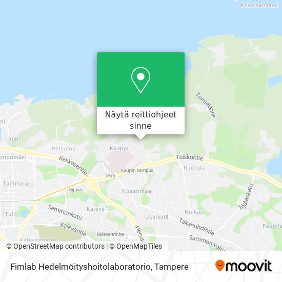 Fimlab Hedelmöityshoitolaboratorio kartta