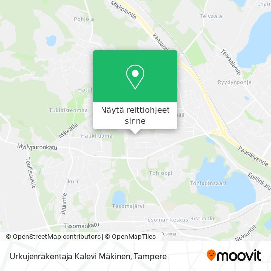 Urkujenrakentaja Kalevi Mäkinen kartta