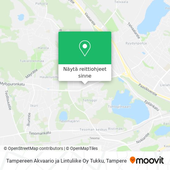 Tampereen Akvaario ja Lintuliike Oy Tukku kartta