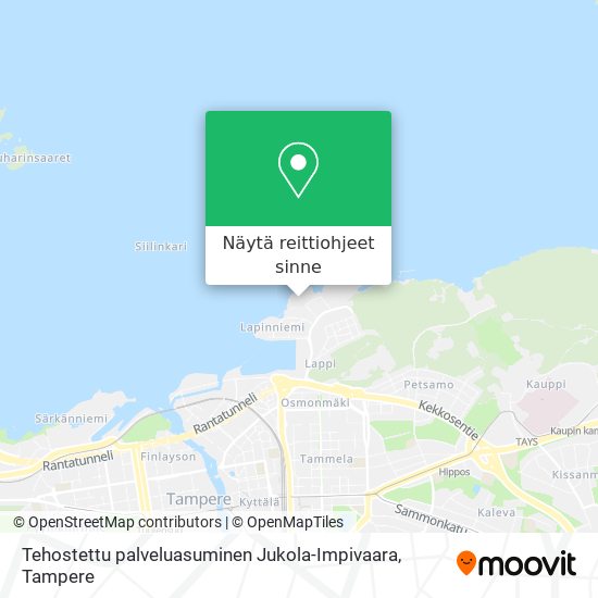 Tehostettu palveluasuminen Jukola-Impivaara kartta