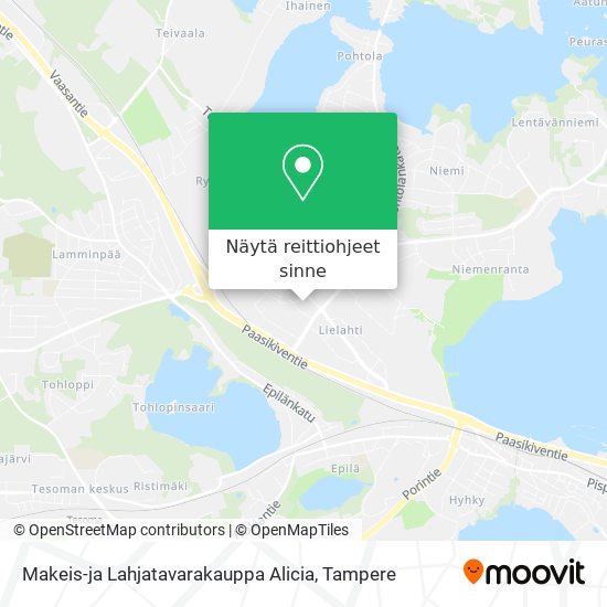 Makeis-ja Lahjatavarakauppa Alicia kartta