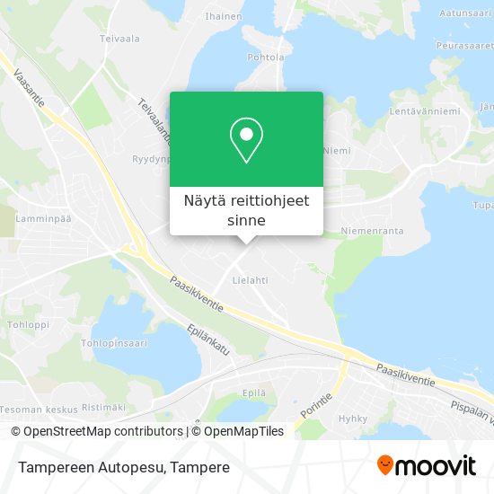 Tampereen Autopesu kartta