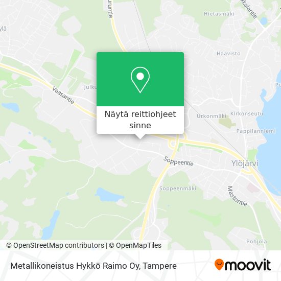 Metallikoneistus Hykkö Raimo Oy kartta