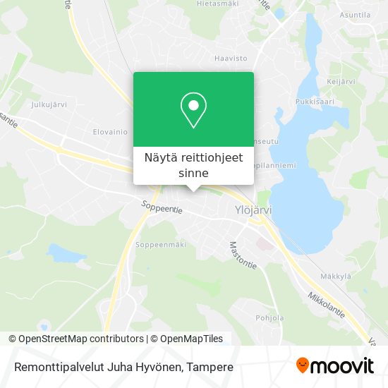 Remonttipalvelut Juha Hyvönen kartta