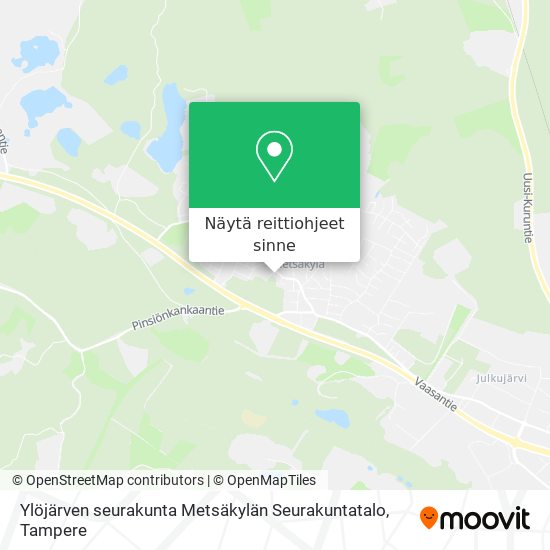 Ylöjärven seurakunta Metsäkylän Seurakuntatalo kartta
