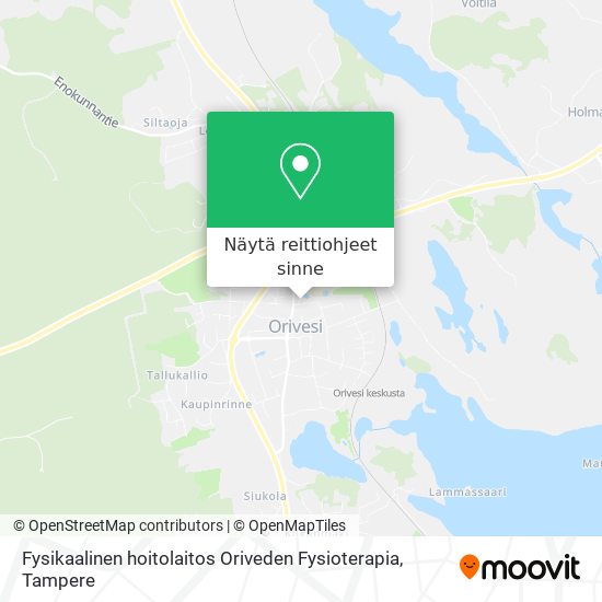 Fysikaalinen hoitolaitos Oriveden Fysioterapia kartta