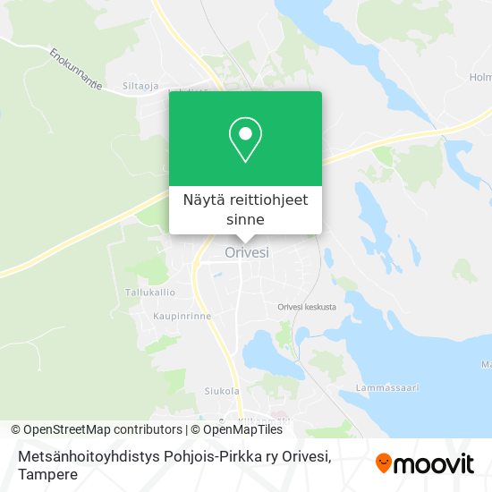 Metsänhoitoyhdistys Pohjois-Pirkka ry Orivesi kartta