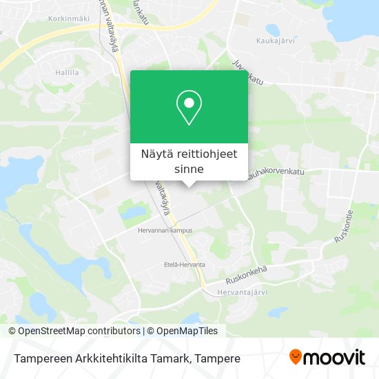 Tampereen Arkkitehtikilta Tamark kartta