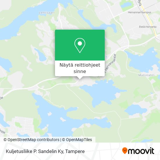 Kuljetusliike P. Sandelin Ky kartta