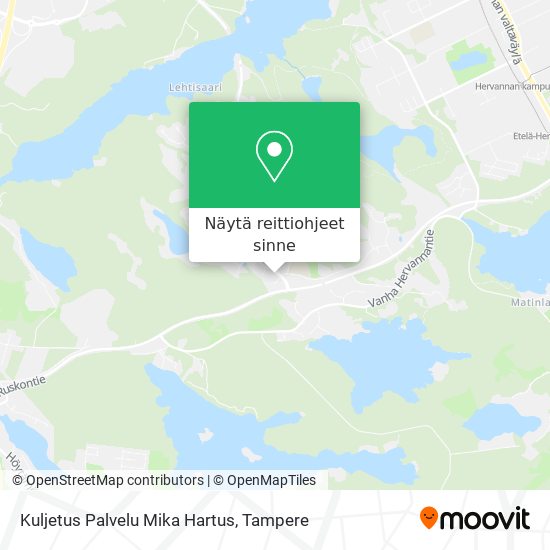 Kuljetus Palvelu Mika Hartus kartta