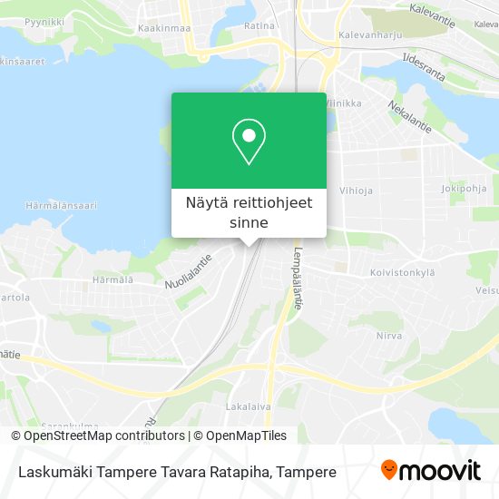 Laskumäki Tampere Tavara Ratapiha kartta
