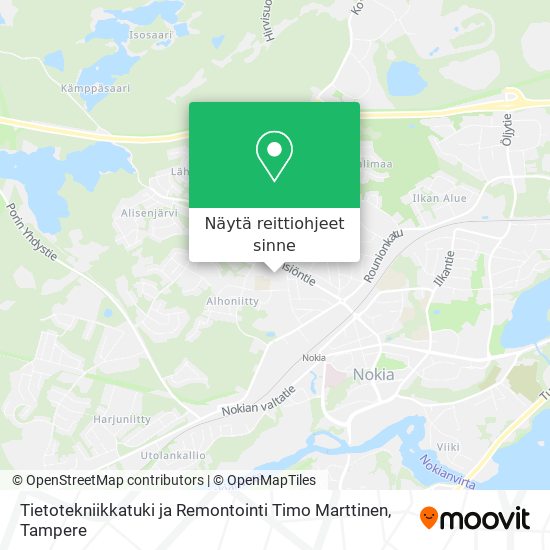 Tietotekniikkatuki ja Remontointi Timo Marttinen kartta