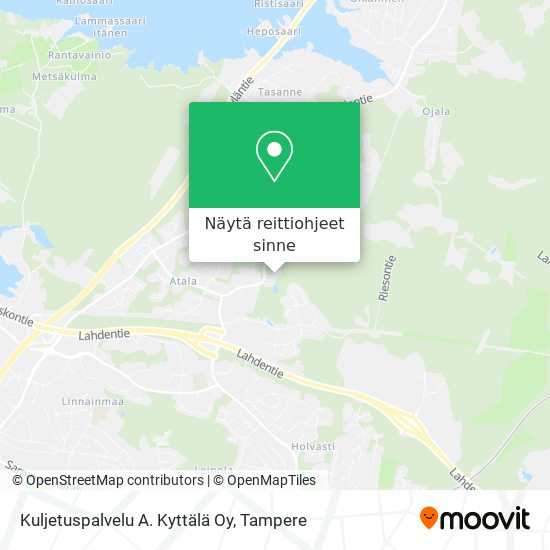 Kuljetuspalvelu A. Kyttälä Oy kartta