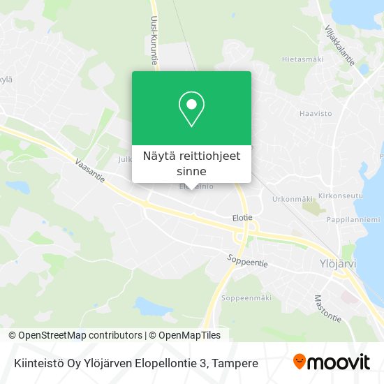 Kiinteistö Oy Ylöjärven Elopellontie 3 kartta