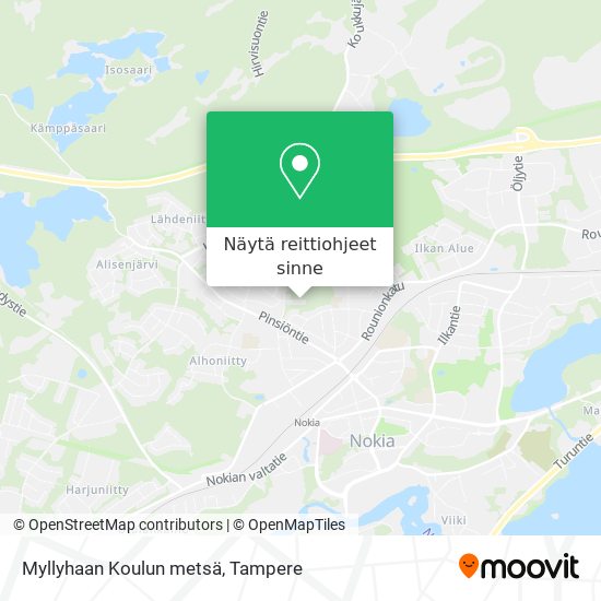 Myllyhaan Koulun metsä kartta