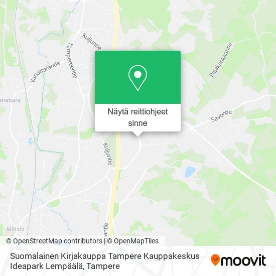 Suomalainen Kirjakauppa Tampere Kauppakeskus Ideapark Lempäälä kartta