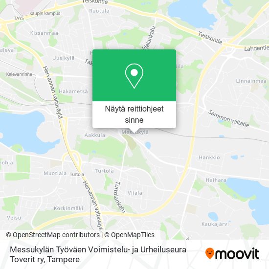 Messukylän Työväen Voimistelu- ja Urheiluseura Toverit ry kartta