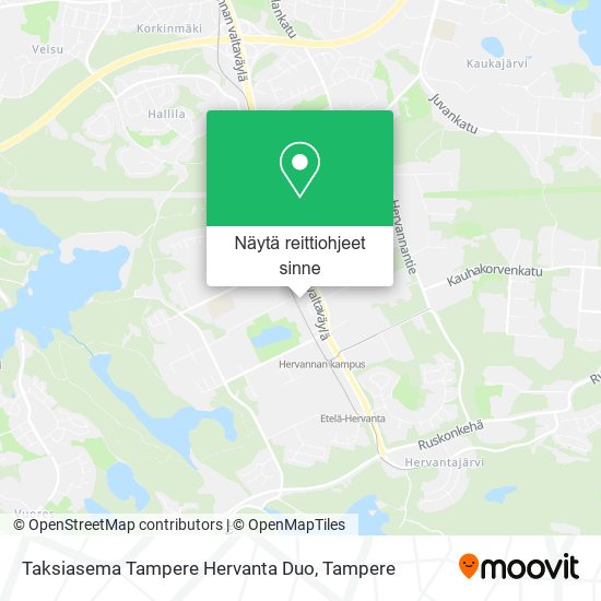 Taksiasema Tampere Hervanta Duo kartta