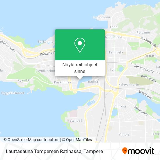 Lauttasauna Tampereen Ratinassa kartta