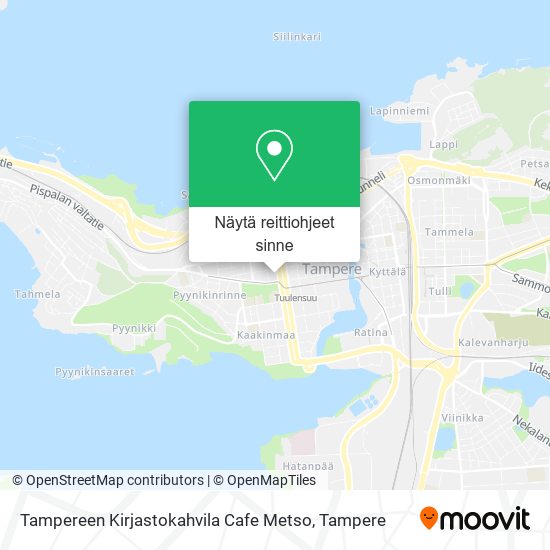 Tampereen Kirjastokahvila Cafe Metso kartta