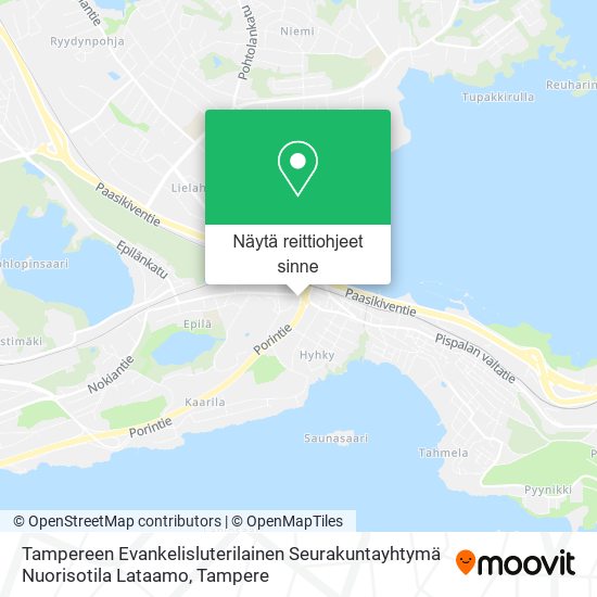Tampereen Evankelisluterilainen Seurakuntayhtymä Nuorisotila Lataamo kartta