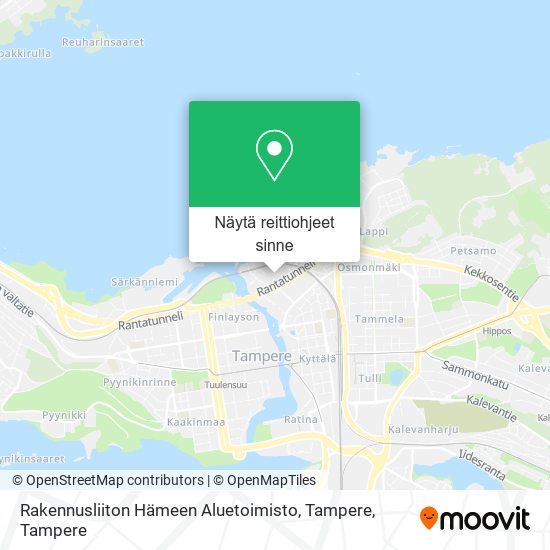 Rakennusliiton Hämeen Aluetoimisto, Tampere kartta