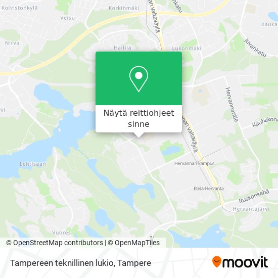 Tampereen teknillinen lukio kartta