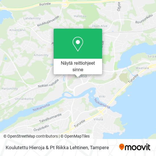 Koulutettu Hieroja & Pt Riikka Lehtinen kartta