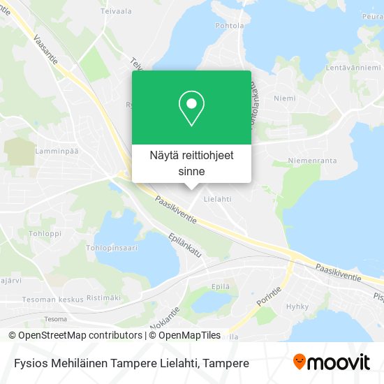 Fysios Mehiläinen Tampere Lielahti kartta