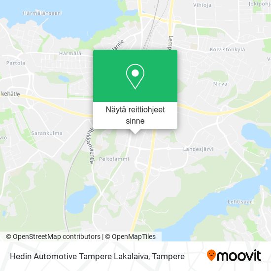 Hedin Automotive Tampere Lakalaiva kartta
