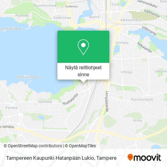 Tampereen Kaupunki Hatanpään Lukio kartta