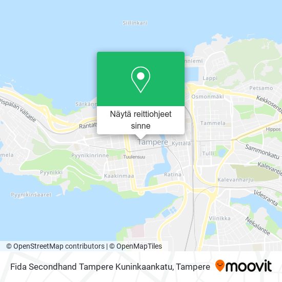 Fida Secondhand Tampere Kuninkaankatu kartta