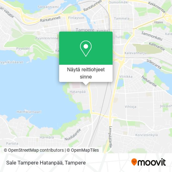 Sale Tampere Hatanpää kartta
