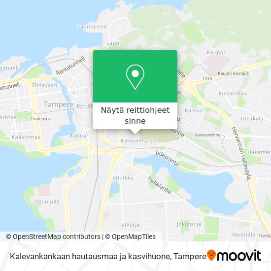 Kalevankankaan hautausmaa ja kasvihuone kartta