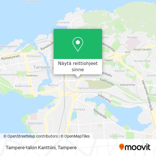 Tampere-talon Kanttiini kartta