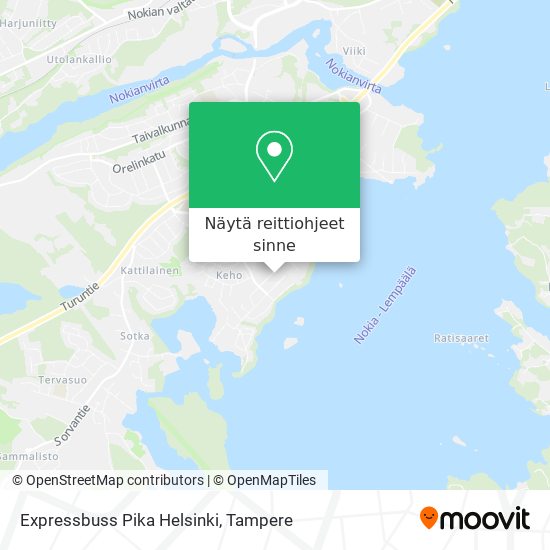 Expressbuss Pika Helsinki kartta