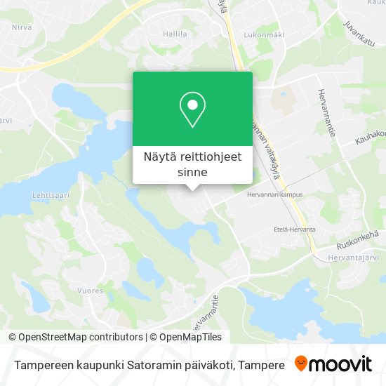 Tampereen kaupunki Satoramin päiväkoti kartta