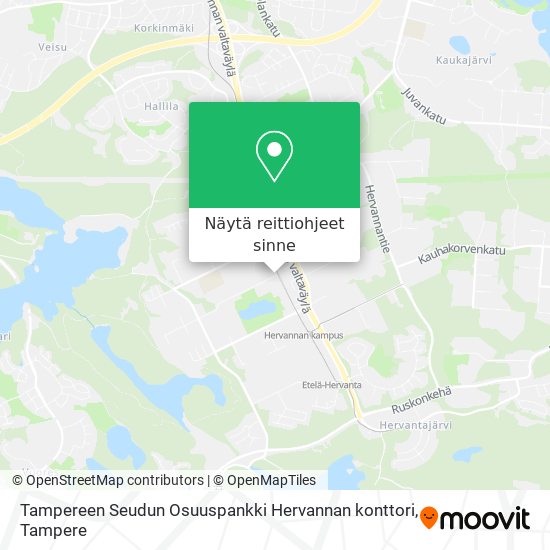 Tampereen Seudun Osuuspankki Hervannan konttori kartta