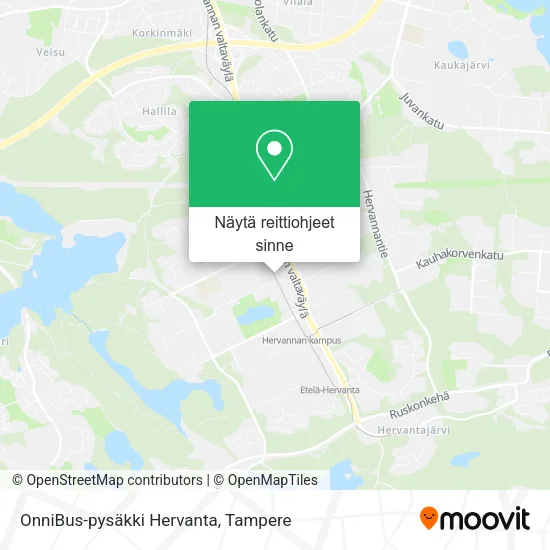 OnniBus-pysäkki Hervanta kartta
