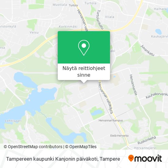 Tampereen kaupunki Kanjonin päiväkoti kartta