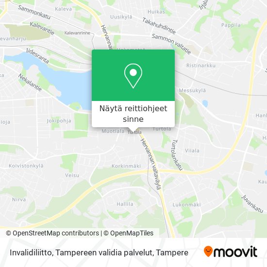 Invalidiliitto, Tampereen validia palvelut kartta