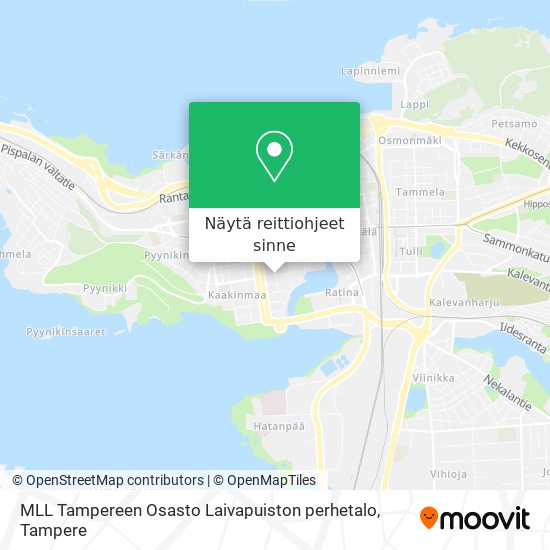 MLL Tampereen Osasto Laivapuiston perhetalo kartta