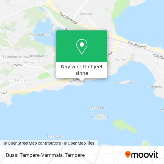 Bussi Tampere-Vammala kartta