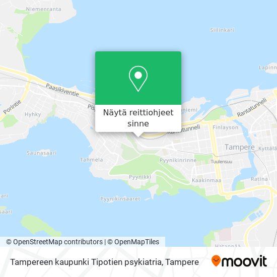 Tampereen kaupunki Tipotien psykiatria kartta