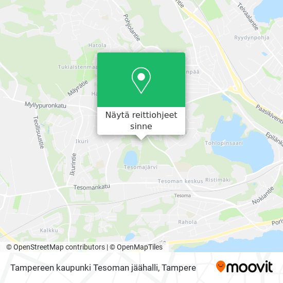 Tampereen kaupunki Tesoman jäähalli kartta
